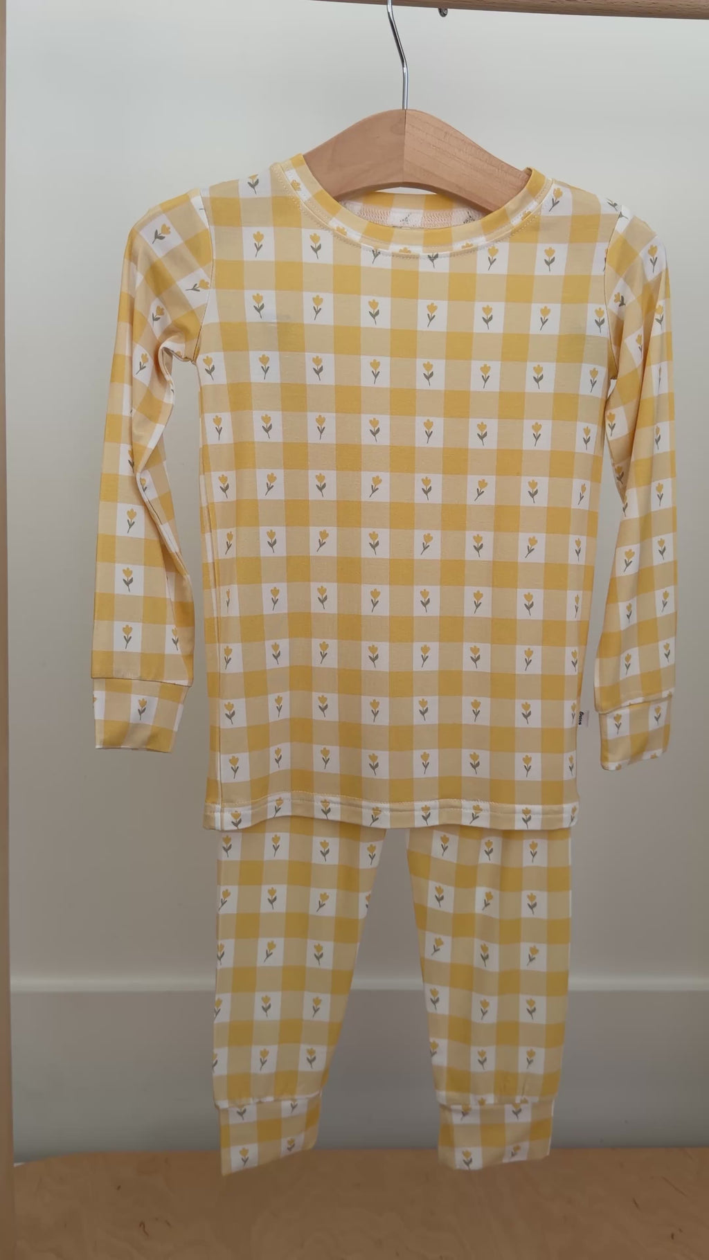 Yellow Gingham Tulip Two-Piece Set