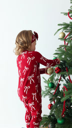 Coquette Bows Red Small Ribbed Bow