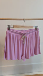 Lilac Mist Small Ribbed Women's Shorts Set
