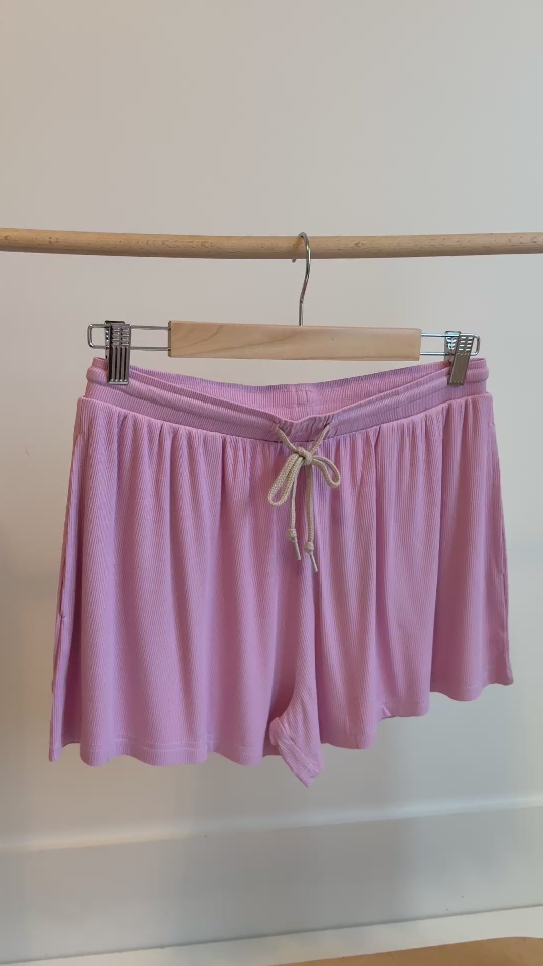 Lilac Mist Small Ribbed Women's Shorts Set