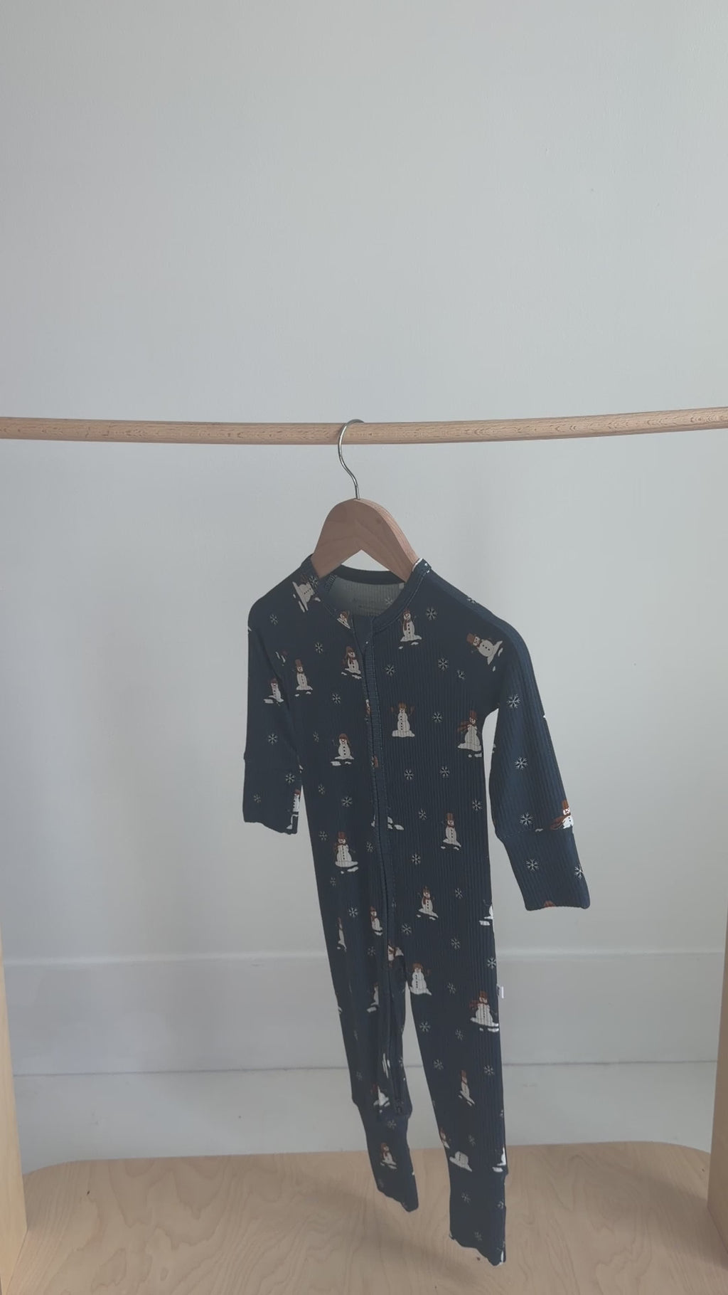 Snowmen Small Ribbed Zip Romper