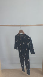 Snowmen Small Ribbed Zip Romper