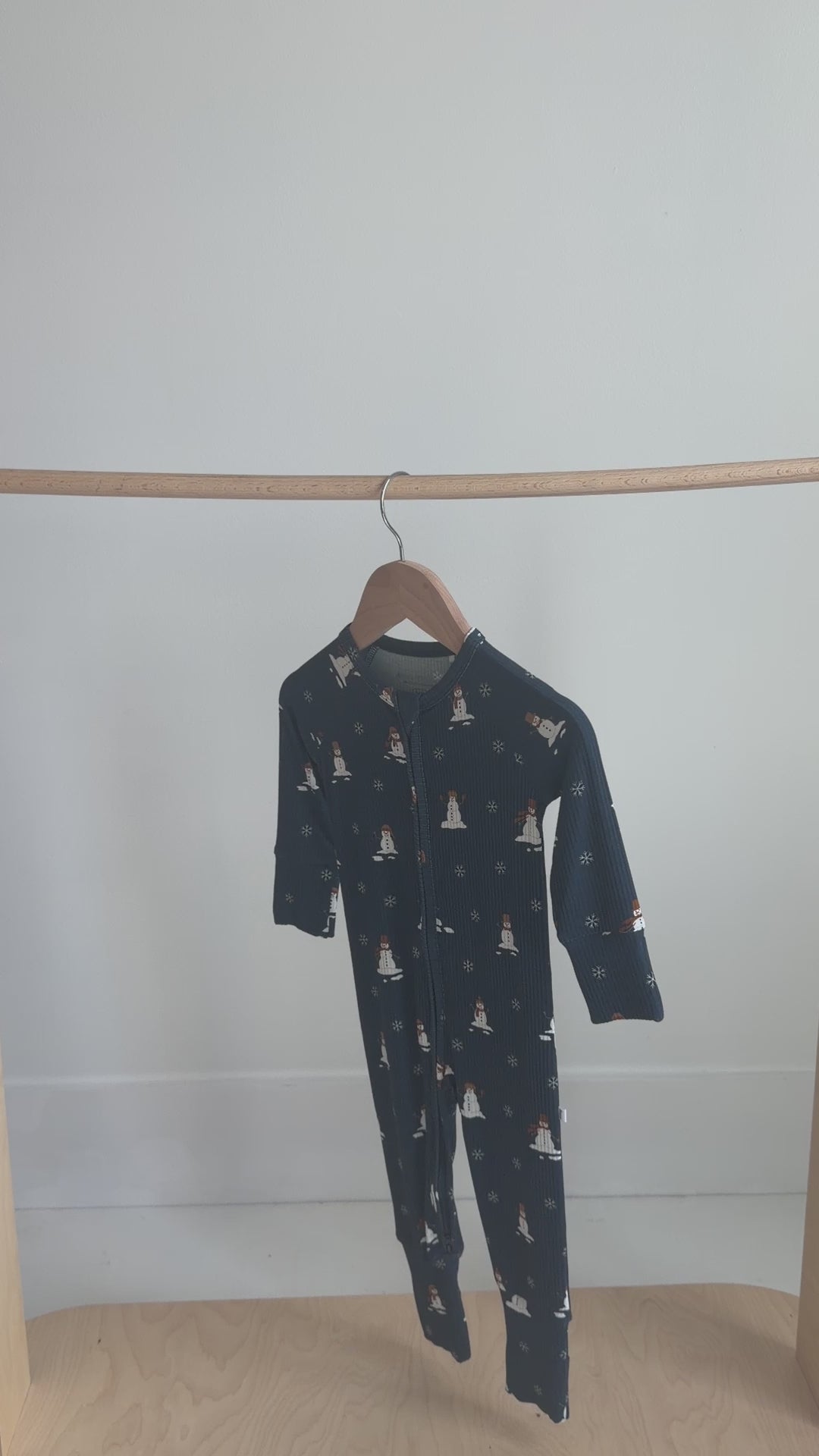 Snowmen Small Ribbed Zip Romper