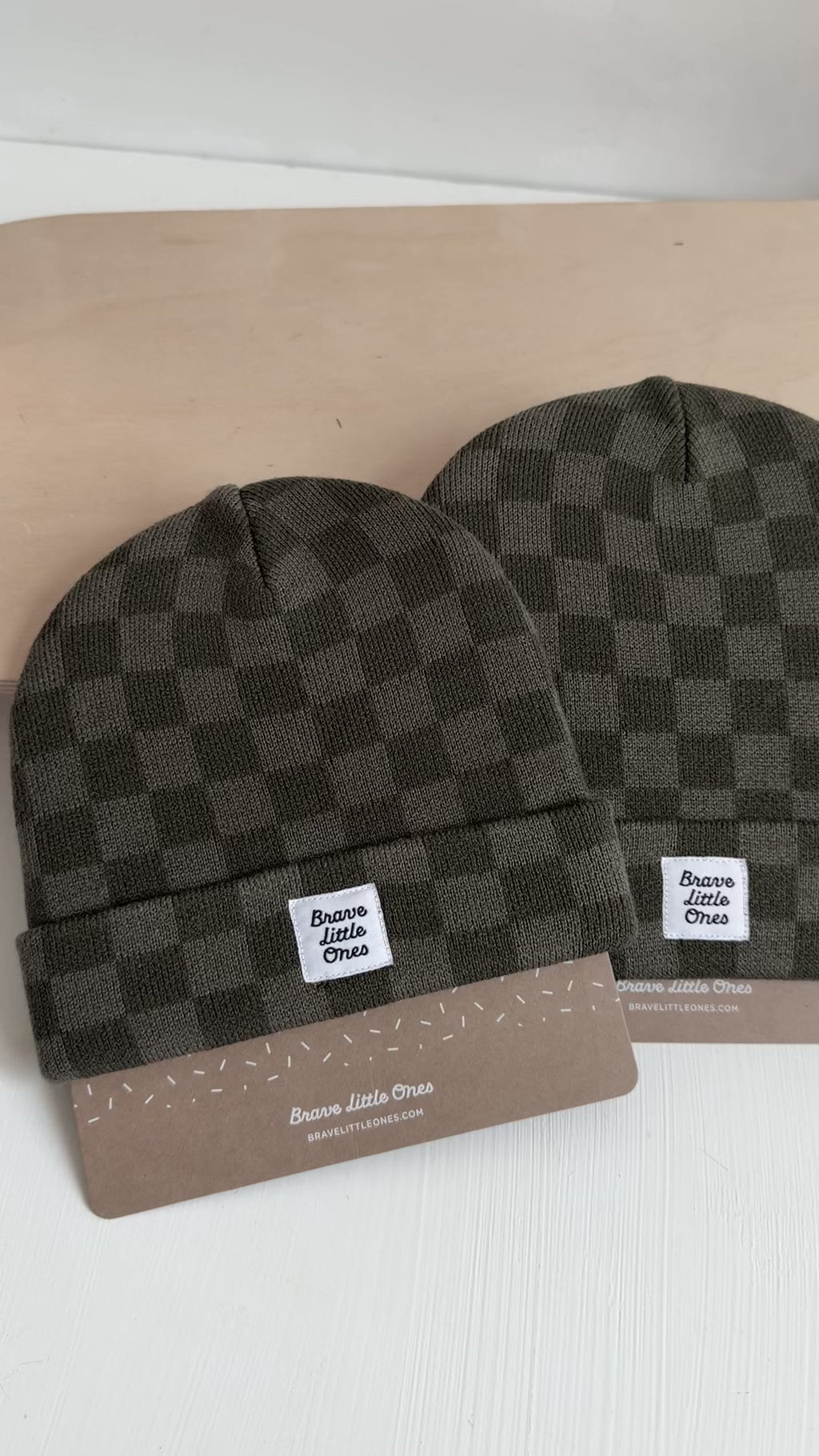 Checkered Knit Beanie