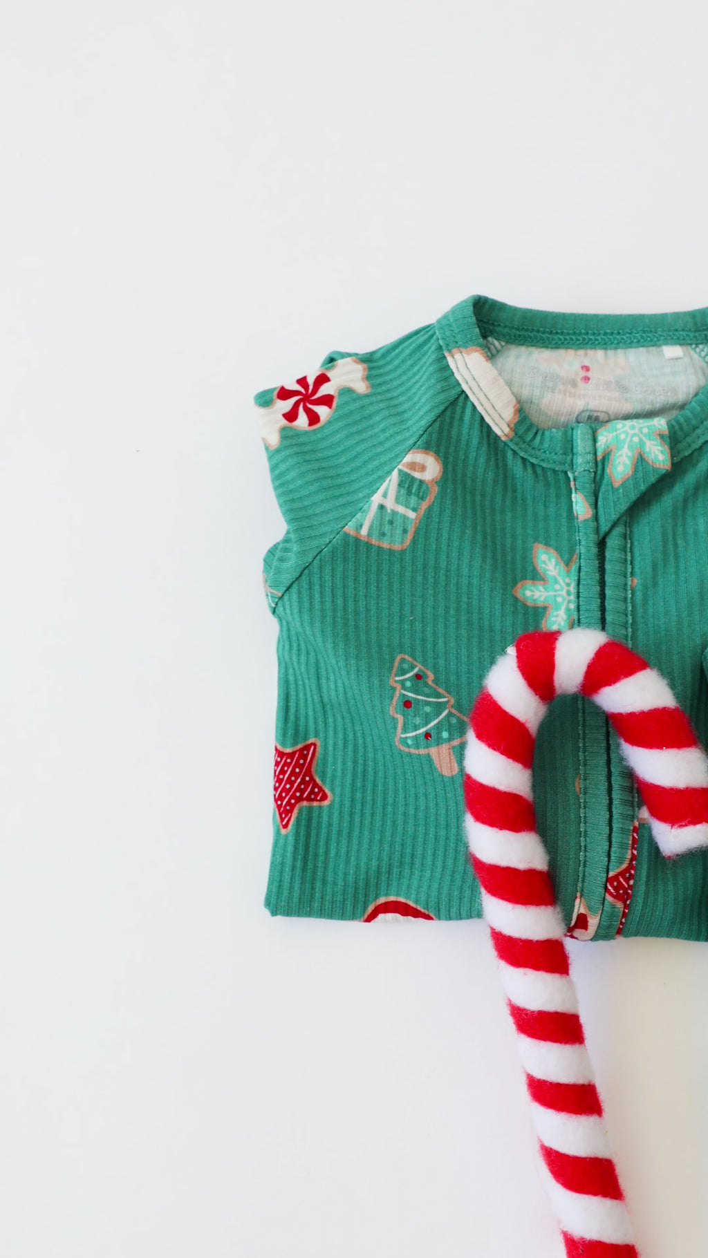 Sugar Cookies Frosted Teal Small Ribbed Zip Romper