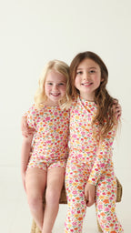 Summer Blooms Small Ribbed Shorts Two-Piece Set