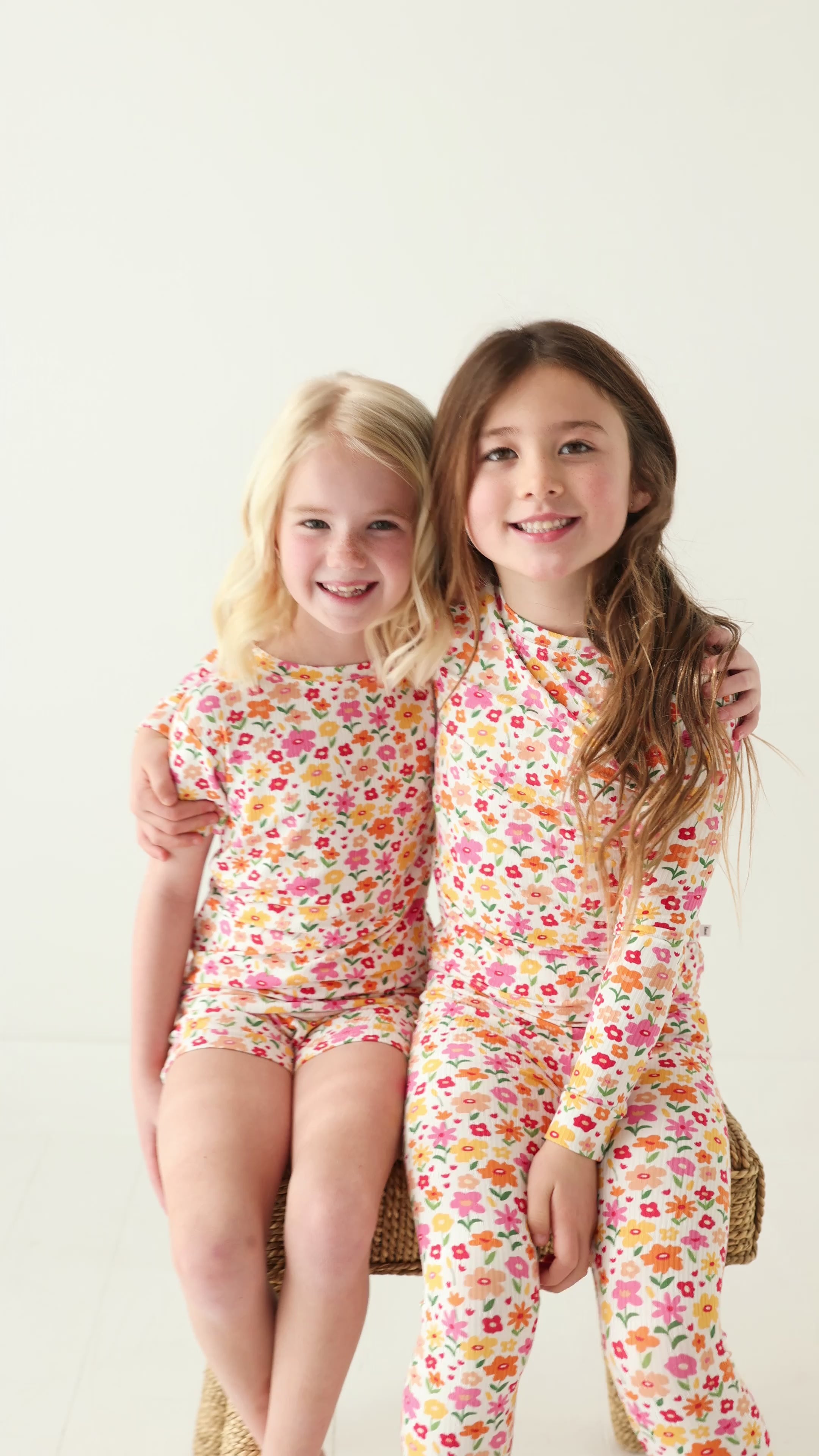 Summer Blooms Small Ribbed Shorts Two-Piece Set