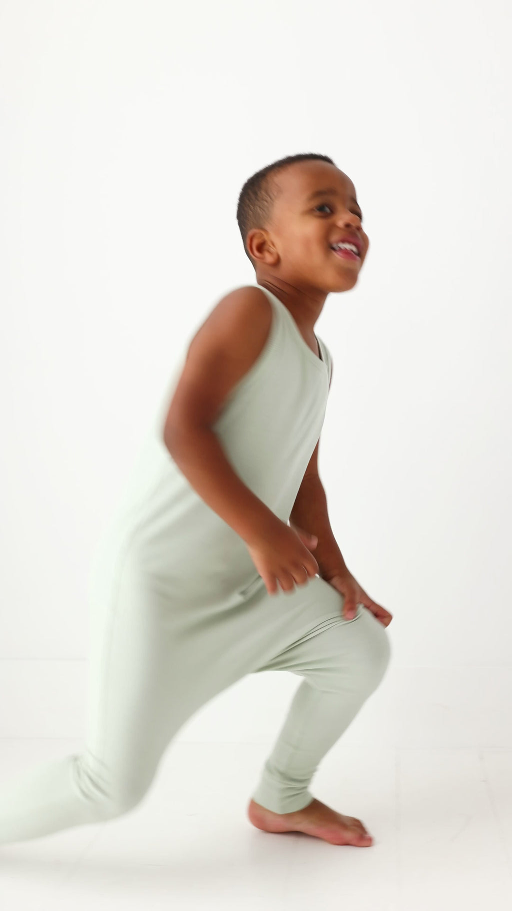 Dusty Sage Small Ribbed Harem Romper