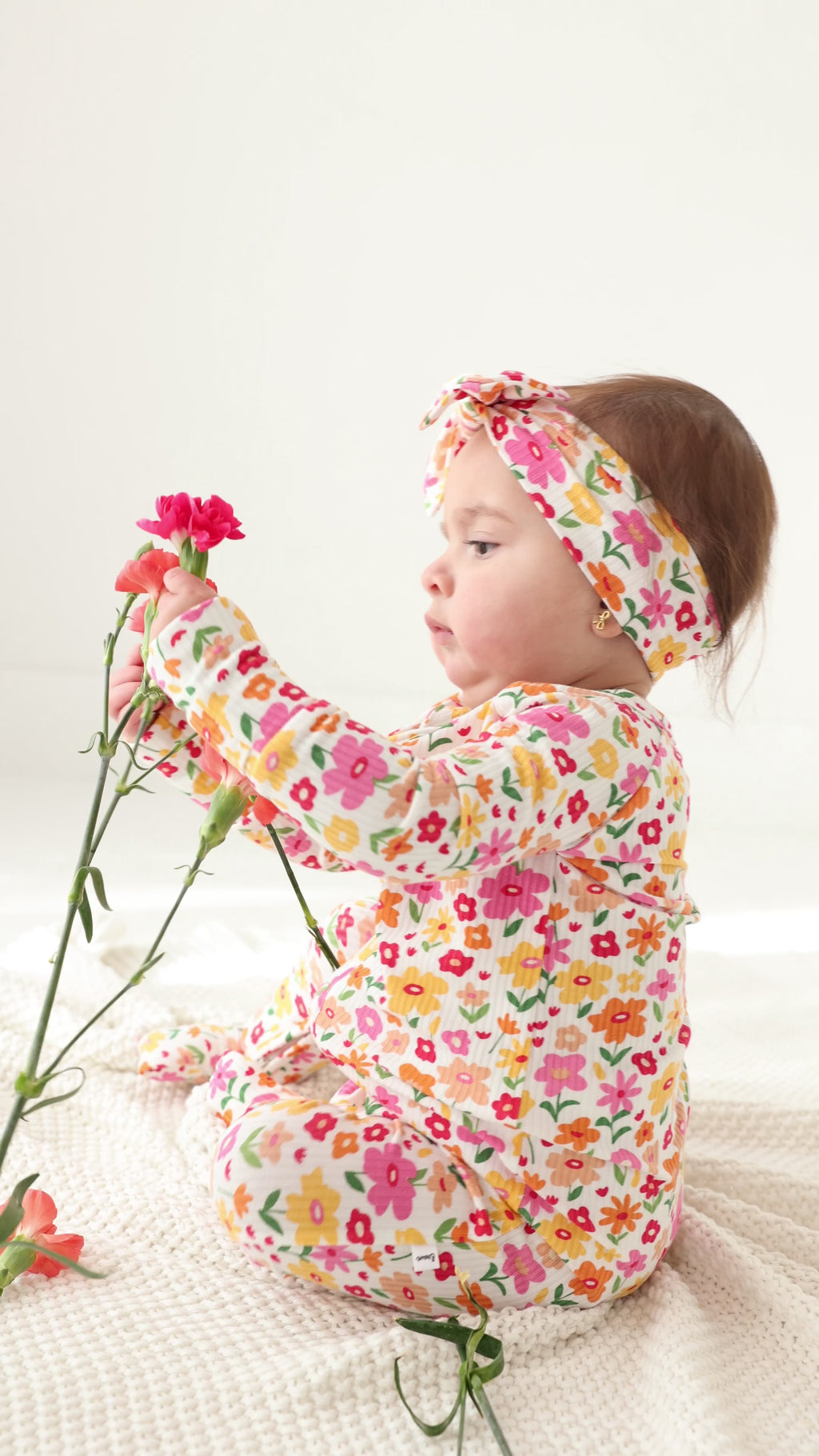 Summer Blooms Small Ribbed Zip Romper