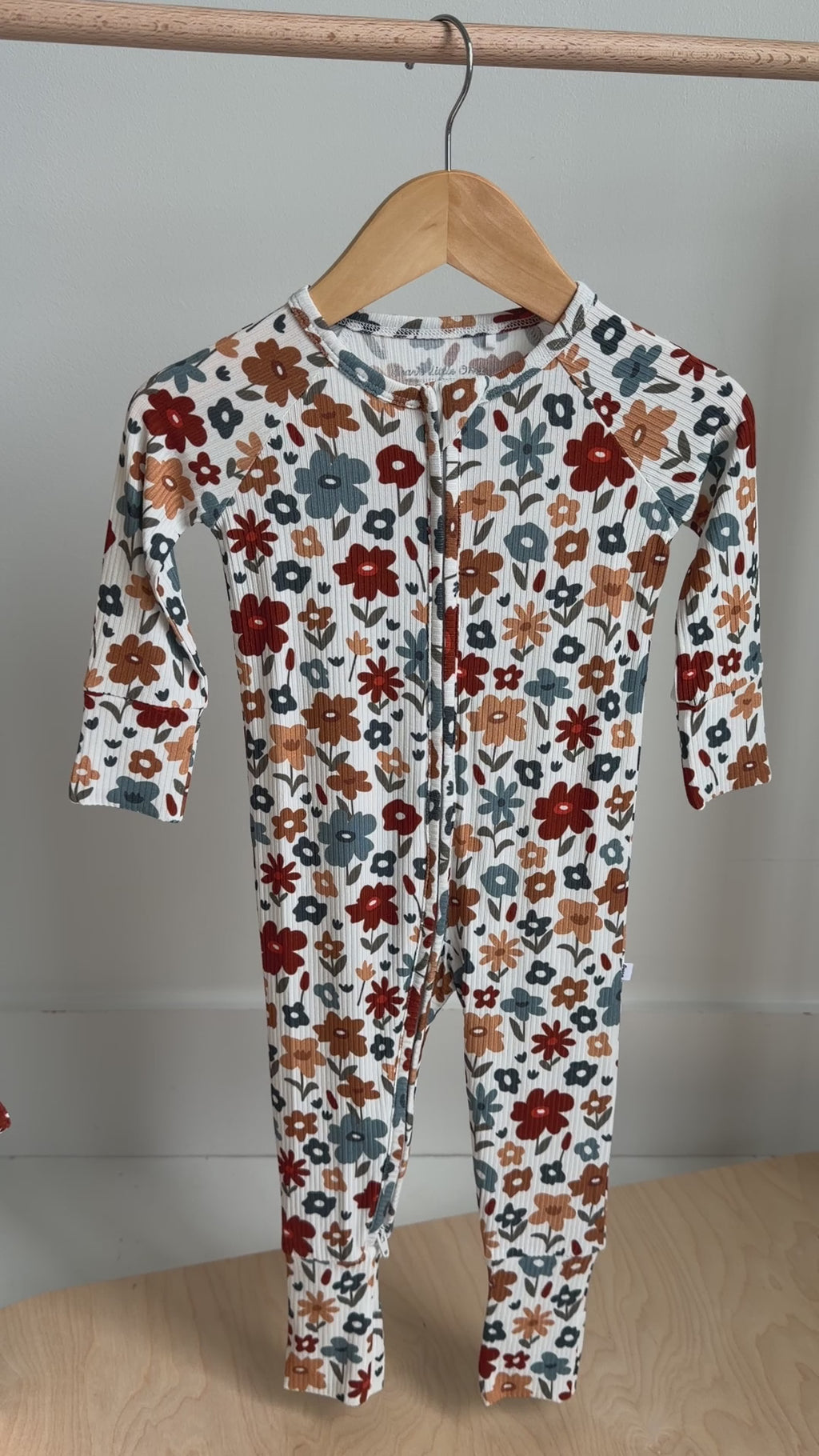 Autumn Meadow Small Ribbed Zip Romper