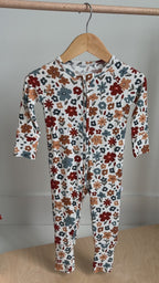 Autumn Meadow Small Ribbed Zip Romper