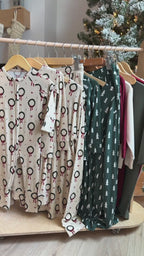 Christmas Wreaths Small Ribbed Women's Matching Set