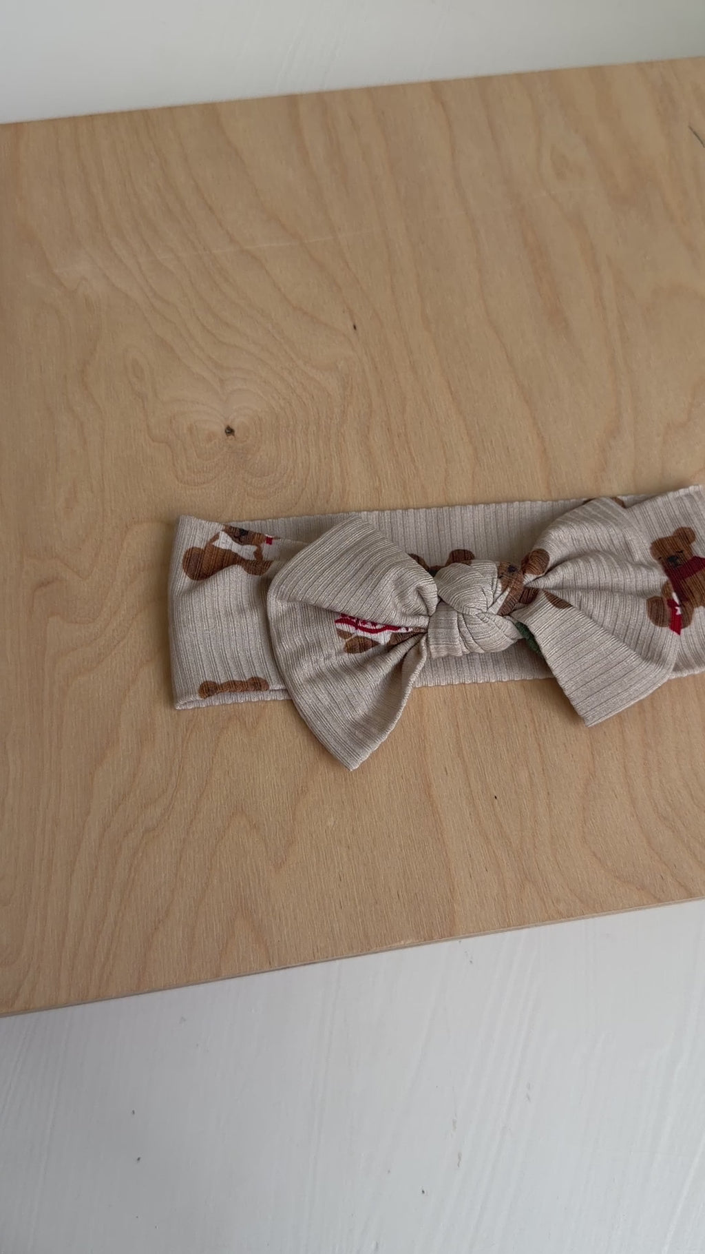 Teddy Bear Small Ribbed Bow