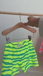 Neon Yellow Tides Swim Trunks