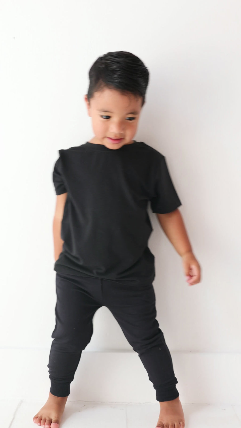 Jet Black Bamboo French Terry Joggers