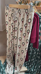 Christmas Wreaths Small Ribbed Women's Matching Set