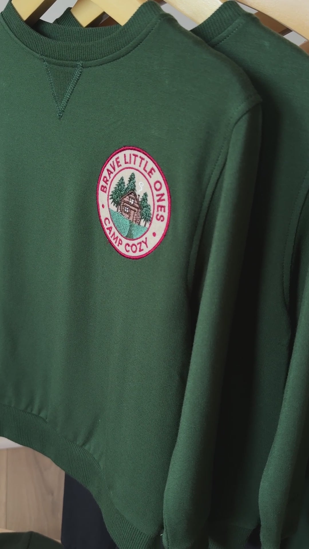 Camp Cozy Patch Forest Green Bamboo French Terry Pullover