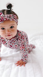 Fall Blooms Small Ribbed Zip Romper