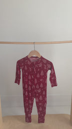 Reindeer & Santa Sleigh Small Ribbed Zip Romper
