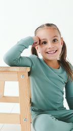 Glacier Blue Small Ribbed Two-Piece Set