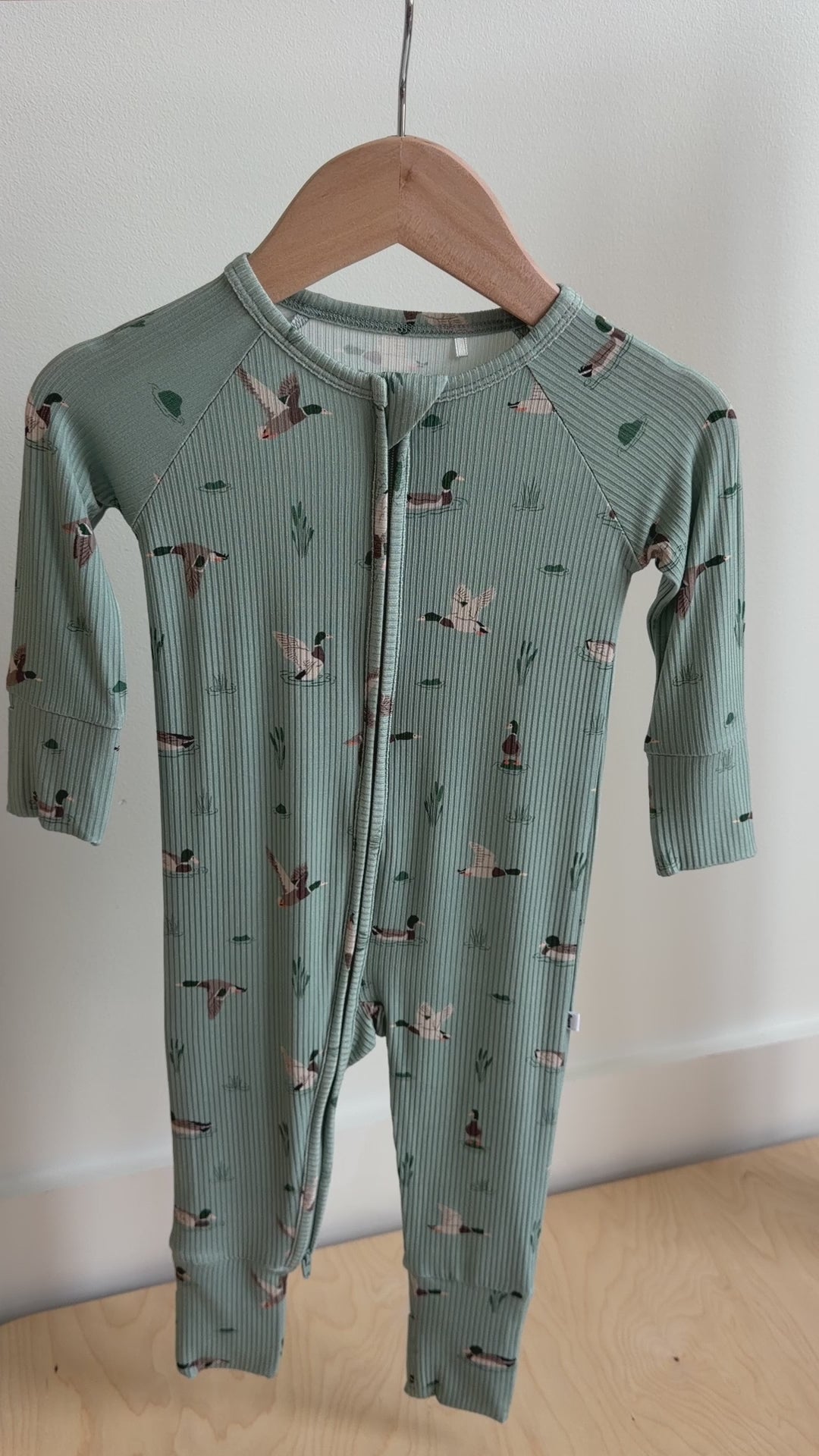 Mallards Small Ribbed Zip Romper