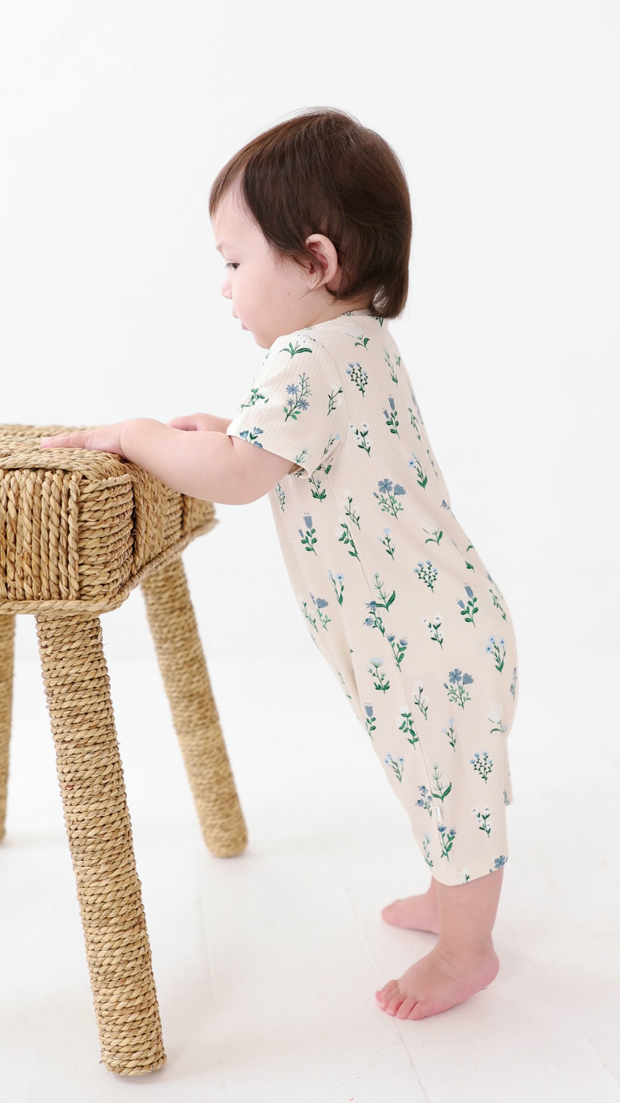 Morning Meadow Small Ribbed Summer Zip Romper