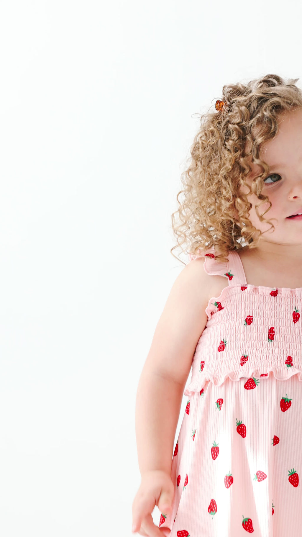 Strawberries Small Ribbed Flutter Sleeve Dress