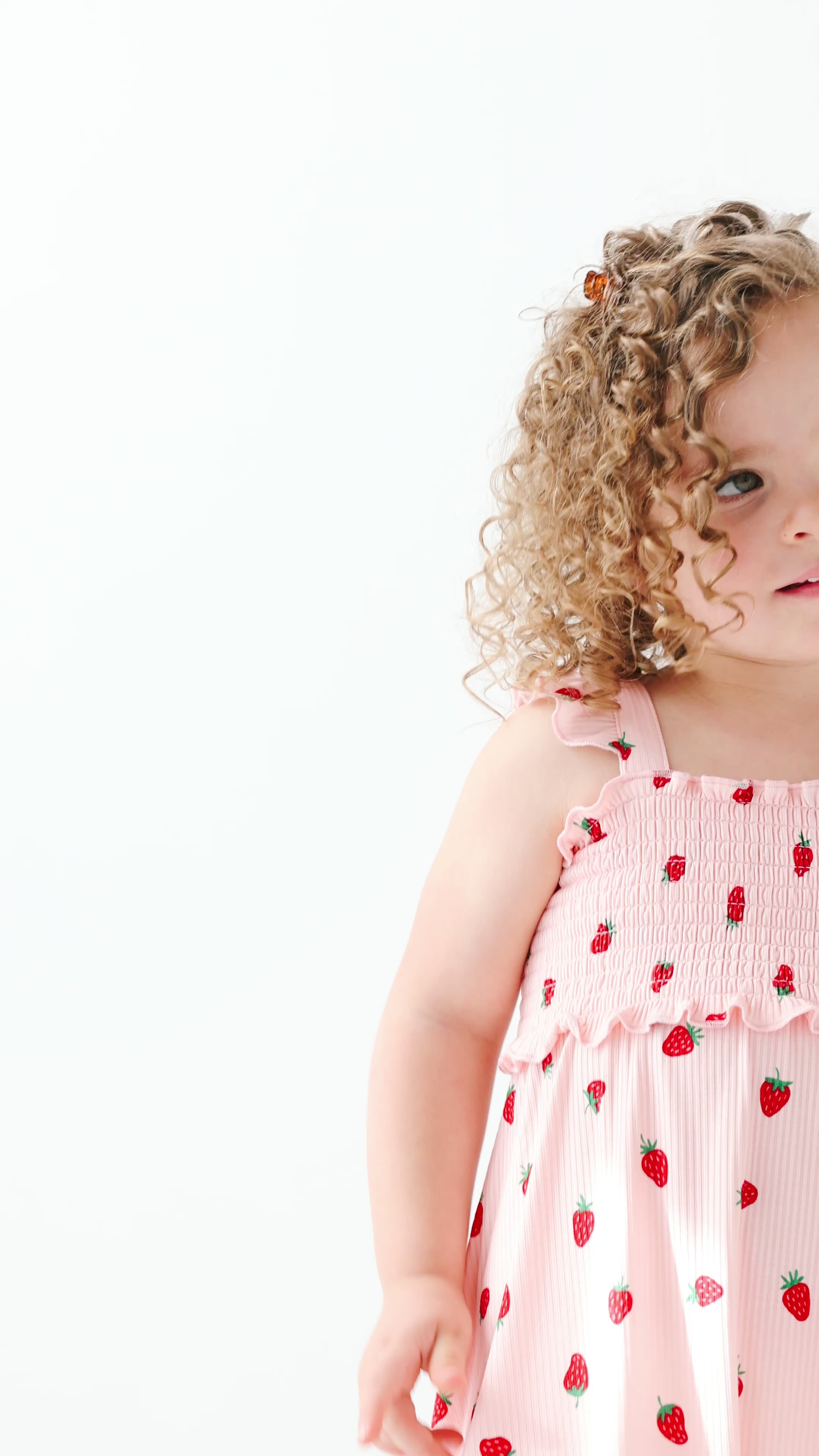 Strawberries Small Ribbed Flutter Sleeve Dress