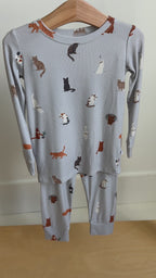 Cats Gray Small Ribbed Two-Piece Set