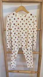 Pink Daisies Small Ribbed Two-Piece Set