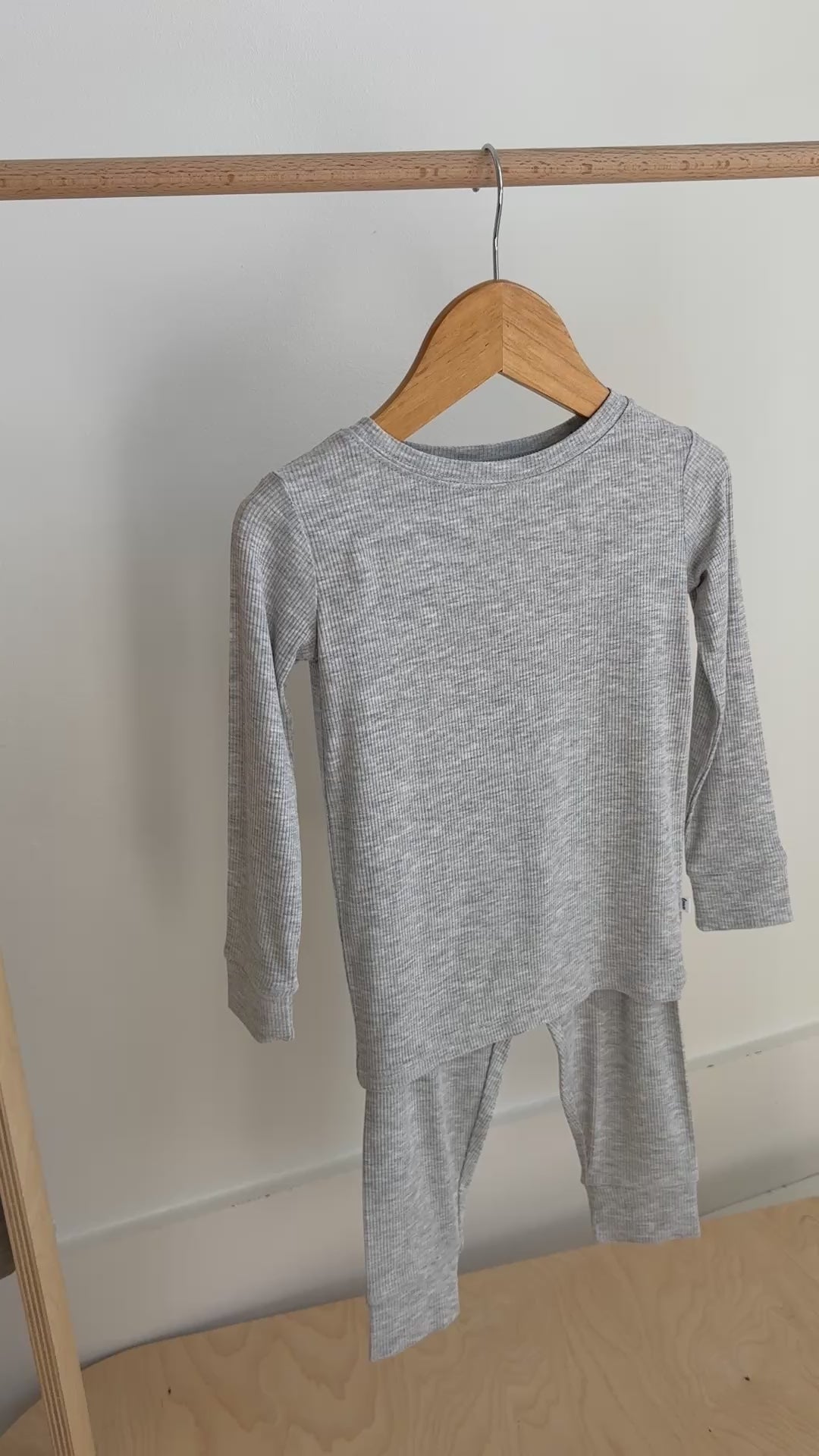 Heather Gray Small Ribbed Two-Piece Set