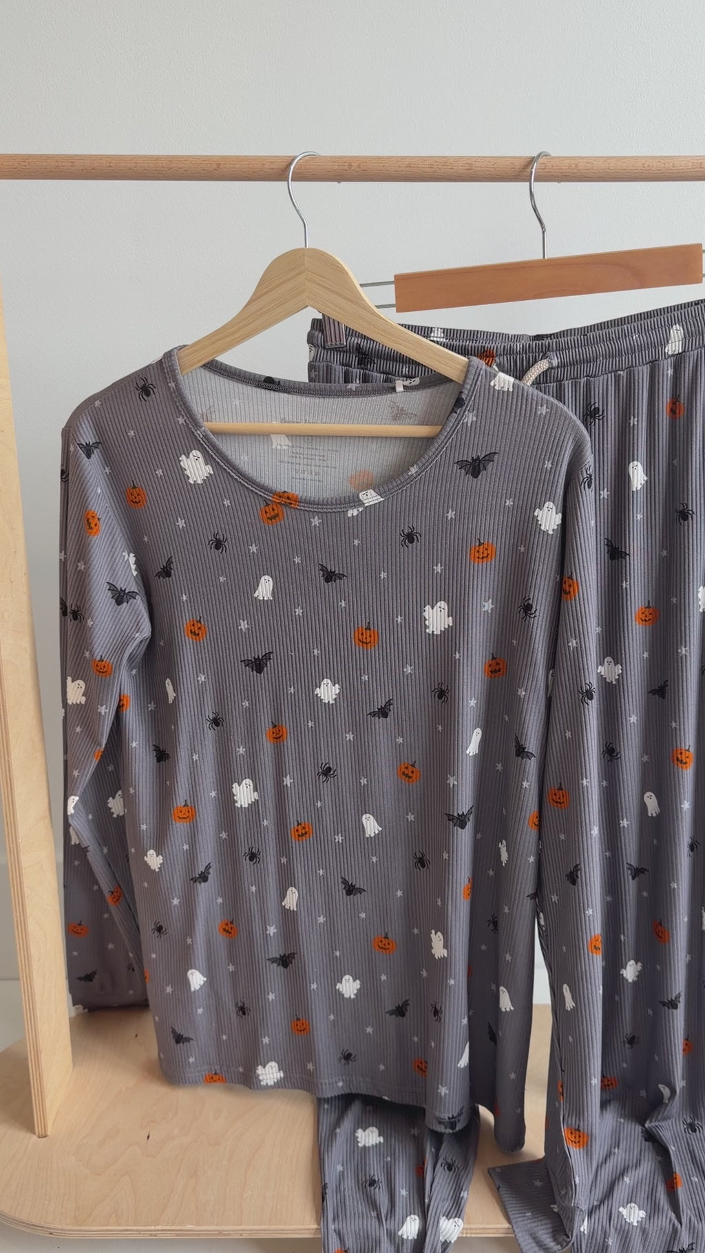 Halloween Boo Crew Small Ribbed Women's Matching Set