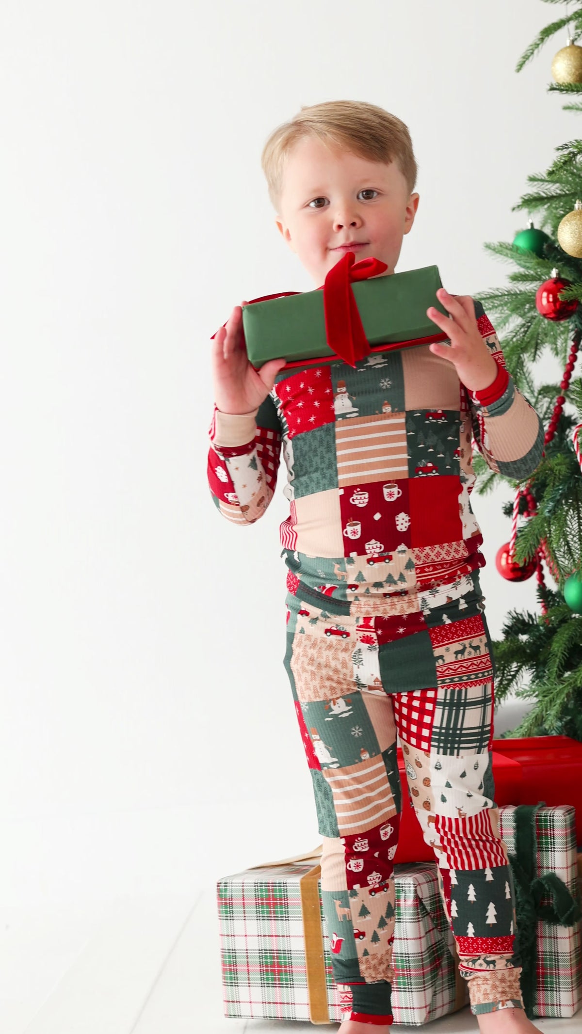 Patchwork Small Ribbed Two-Piece Set