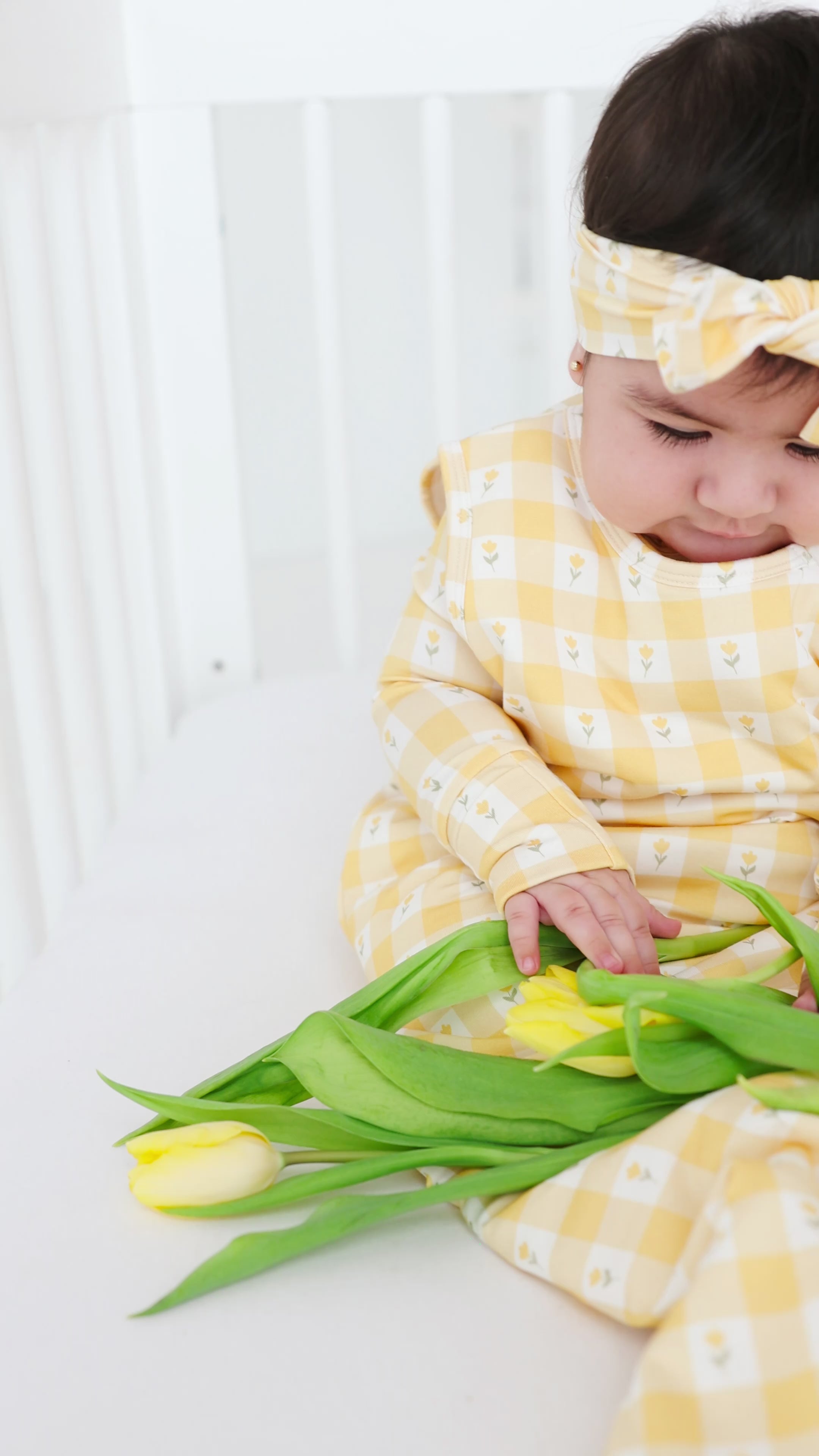 Yellow Gingham Tulip Sleep Sack (1.0 TOG)