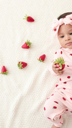 Strawberries Small Ribbed Zip Romper