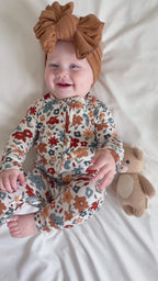 Autumn Meadow Small Ribbed Zip Romper