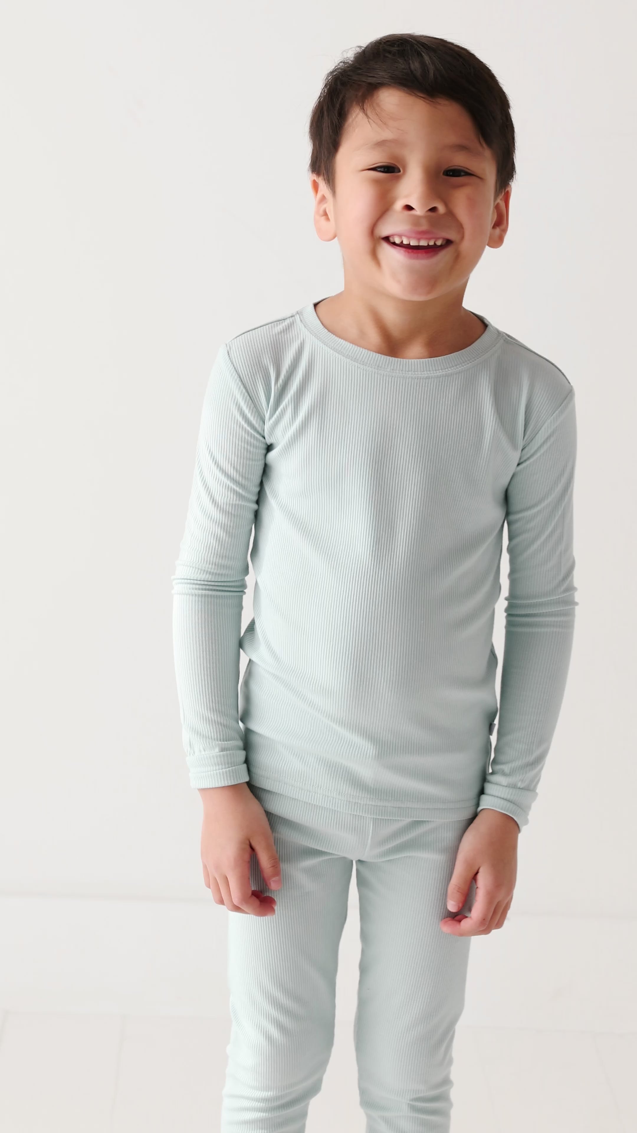 Harbor Blue Small Ribbed Two-Piece Set