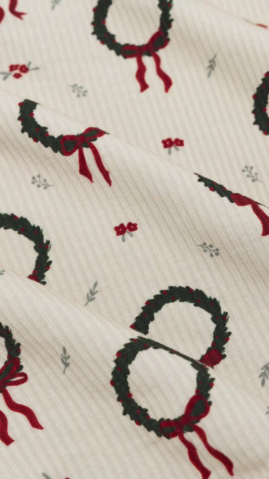 Christmas Wreaths Small Ribbed Women's Matching Set