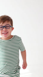 Eucalyptus Green Stripe Small Ribbed Shorts Two-Piece Set