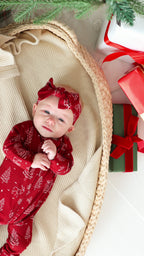 Reindeer & Santa Sleigh Small Ribbed Zip Romper