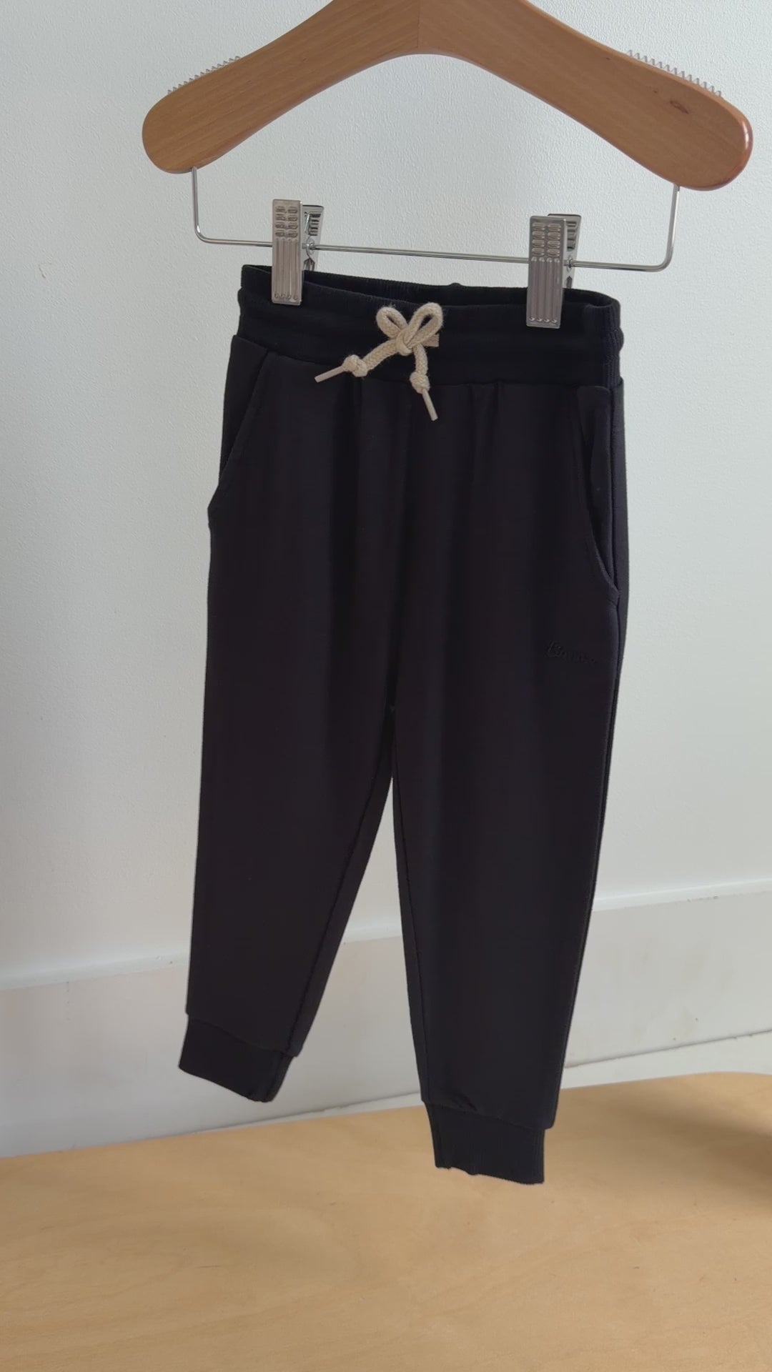Jet Black Bamboo French Terry Joggers