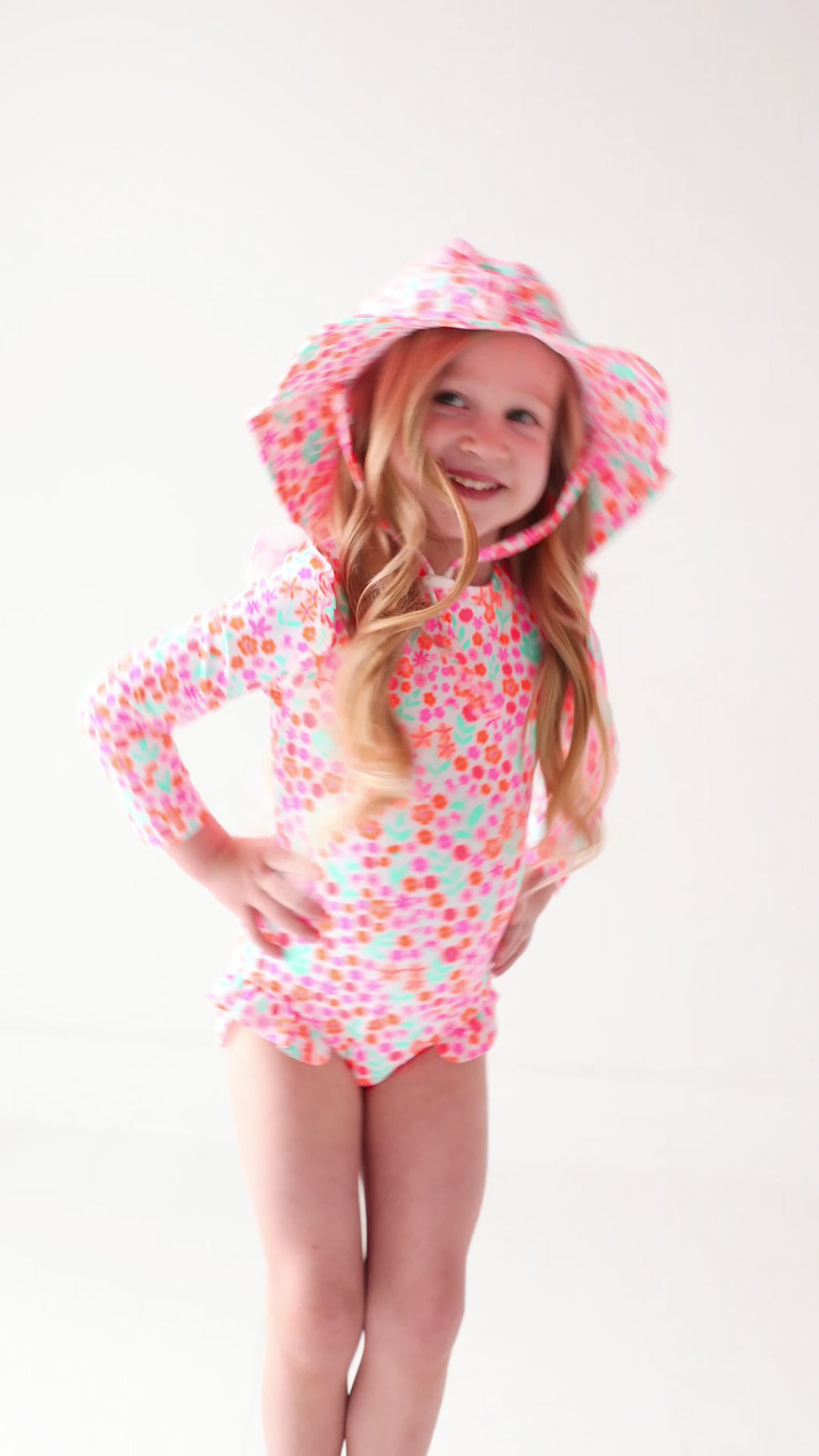 Neon Little Blooms One-Piece Bathing Suit