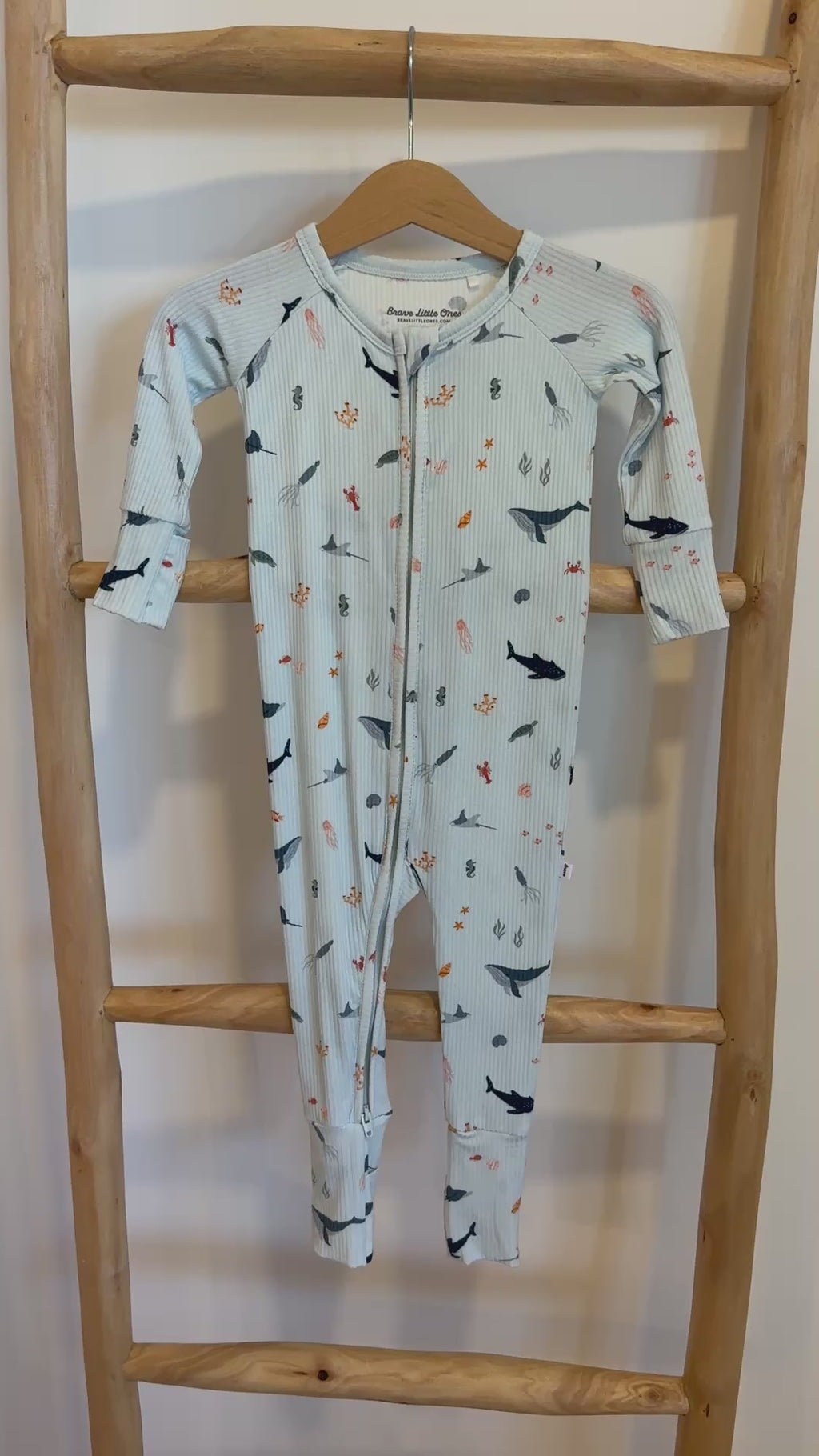 Under The Sea Small Ribbed Zip Romper