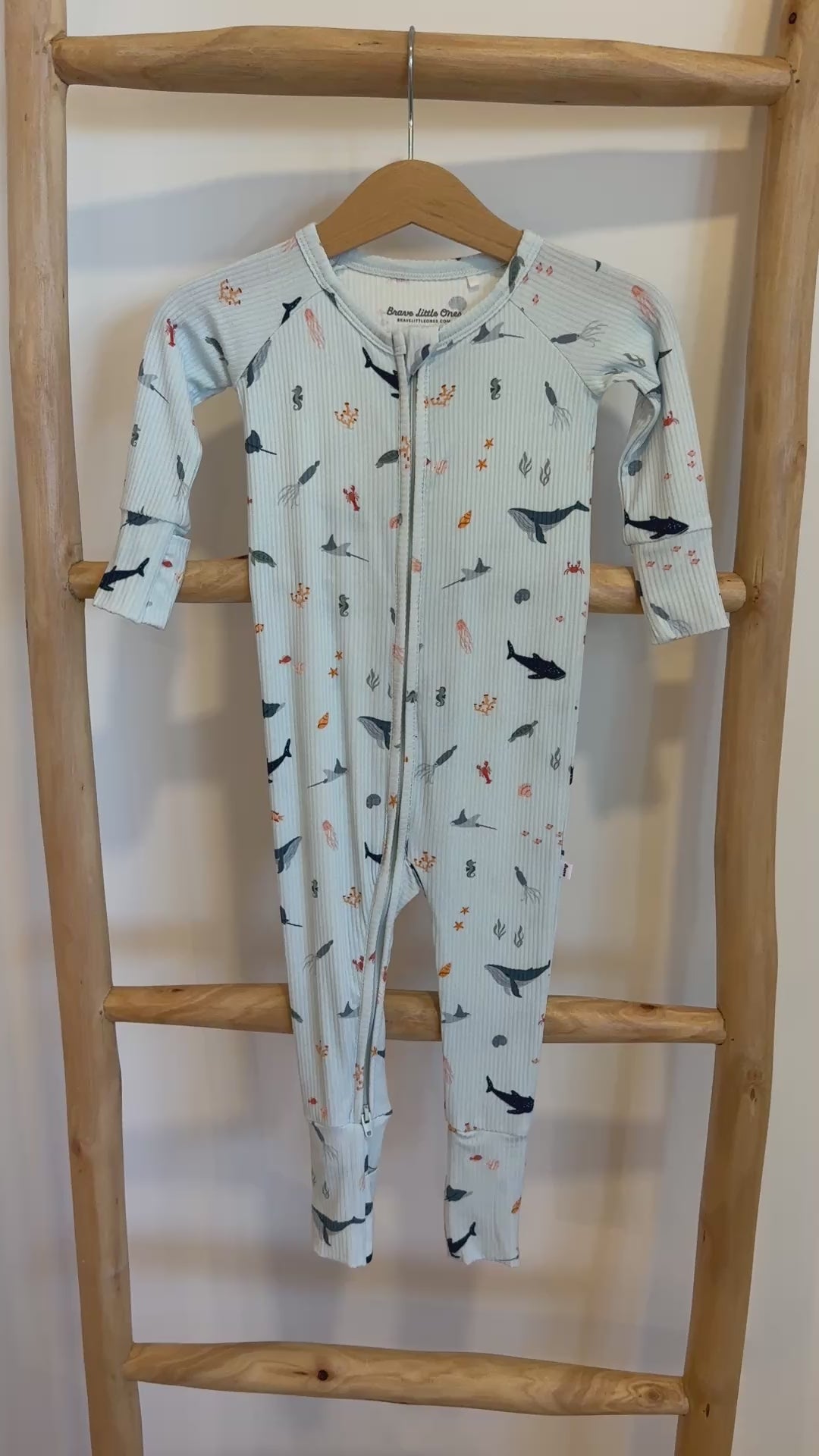 Under The Sea Small Ribbed Zip Romper