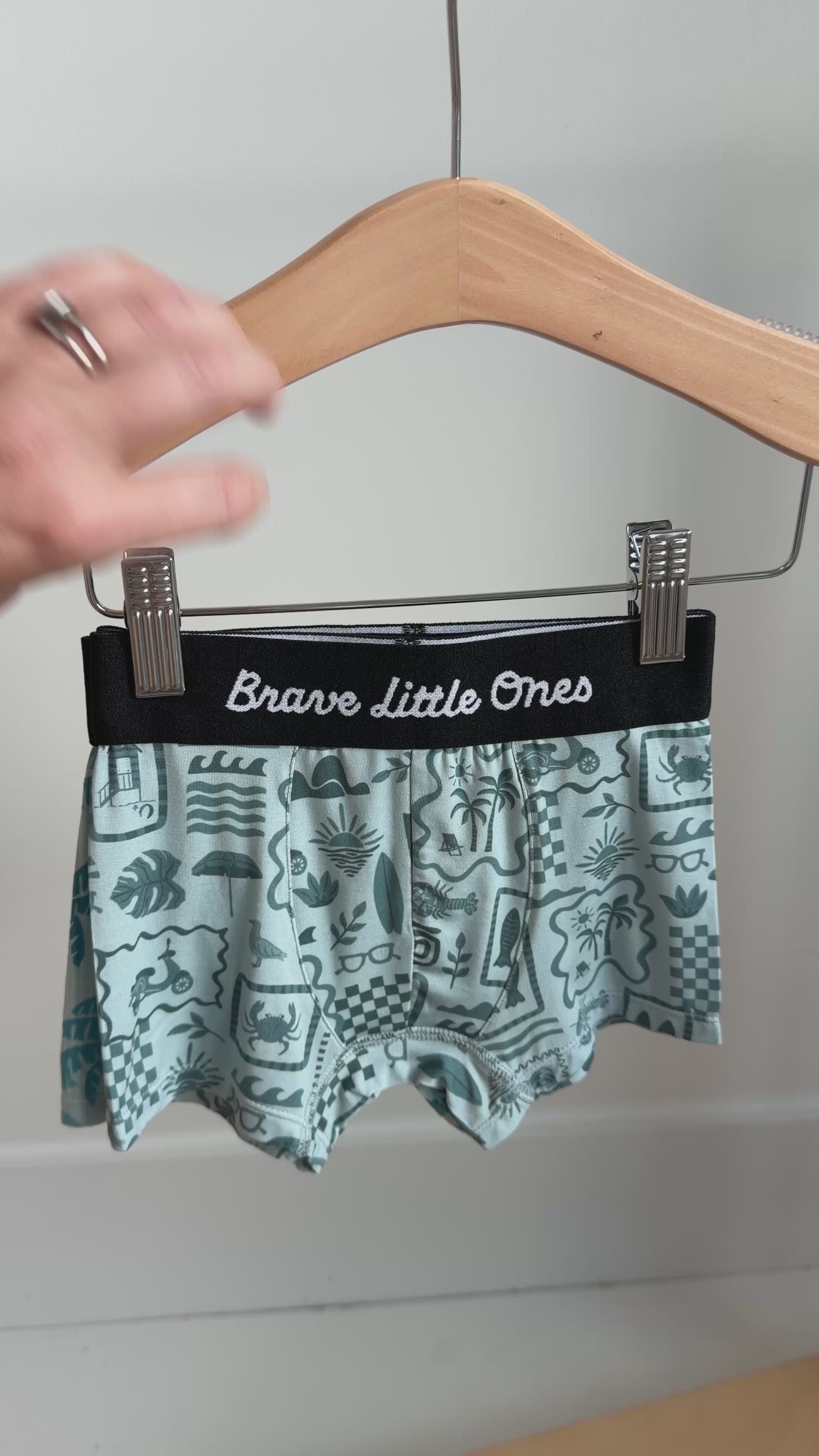 Summer Block Blue, Coastal Blue Palms and Harbor Blue Small Ribbed Boxer Brief 3 pack