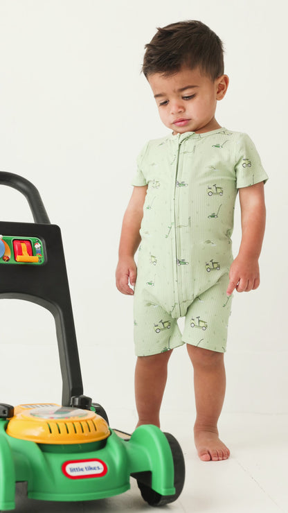 Lawn Mowers Small Ribbed Summer Zip Romper