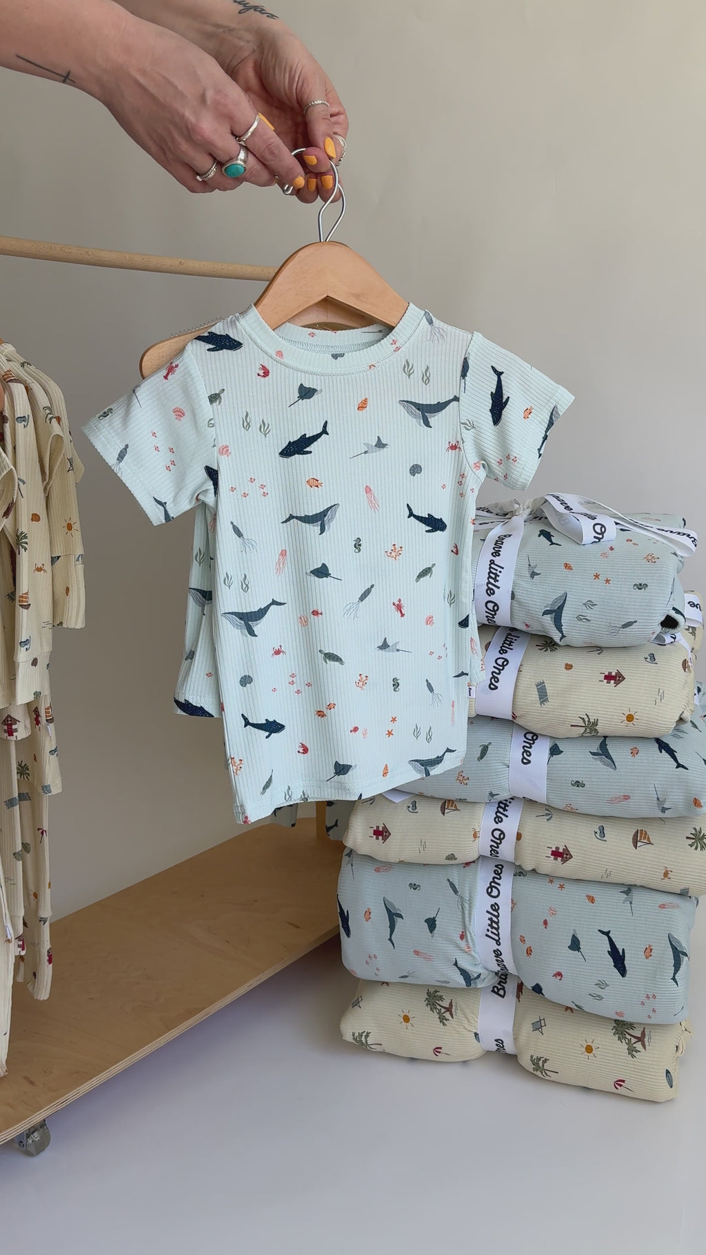 Under The Sea Small Ribbed Shorts Two-Piece Set