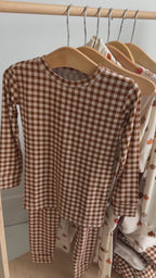 Caramel Small Gingham Two-Piece Set