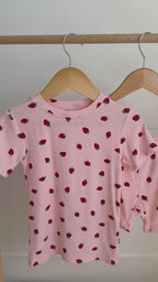 Strawberries Small Ribbed Shorts Two-Piece Set