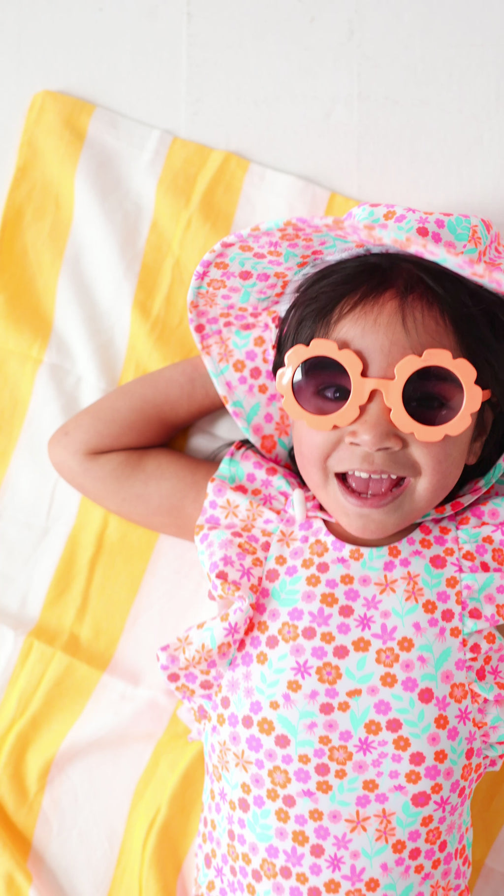 Neon Little Blooms Sun Hat